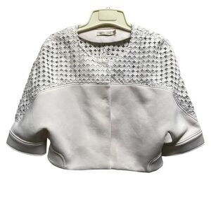 Jorpose Joryah size M cropped lace scuba fabric jacket or top.